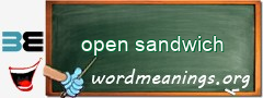 WordMeaning blackboard for open sandwich